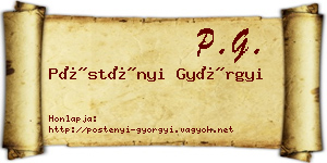 Pöstényi Györgyi névjegykártya